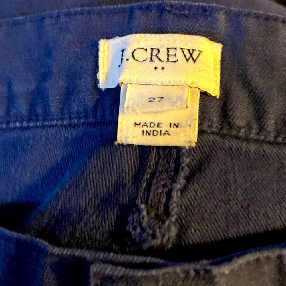 NWOT J Crew Factory Wide Leg Pant, Button Fly, Crop, Slub cotton, 27x24​ - Picture 4 of 10